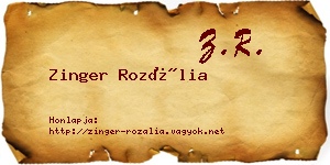 Zinger Rozália névjegykártya